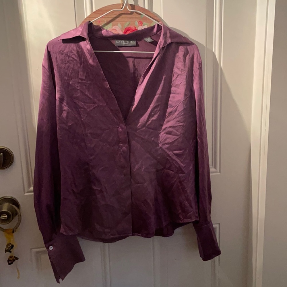 Kate Hill purple shirt (silky material)
